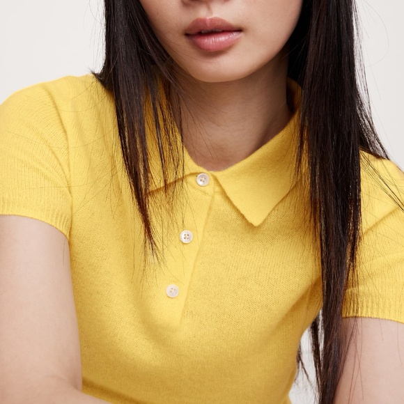 Banana Republic Lightweight Cashmere Short-Sleeve Sweater Polo - Picture 3 of 4